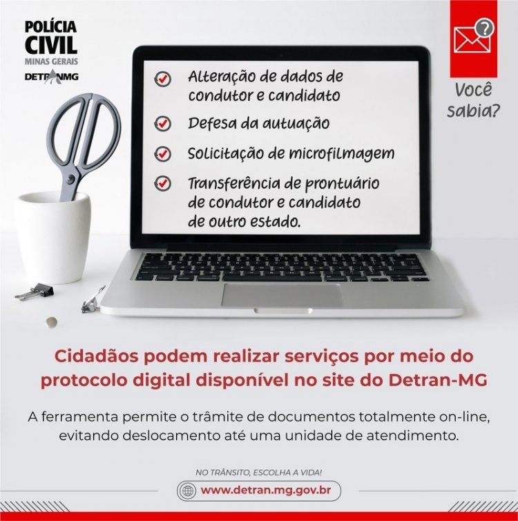 MODERNIZAÇÃO - Detran-MG disponibiliza serviços 100% digitais