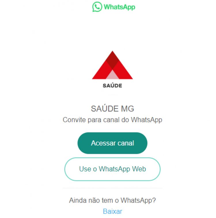 COMUNICAÇÃO OFICIAL - Saúde lança canal de transmissão oficial no WhatsApp