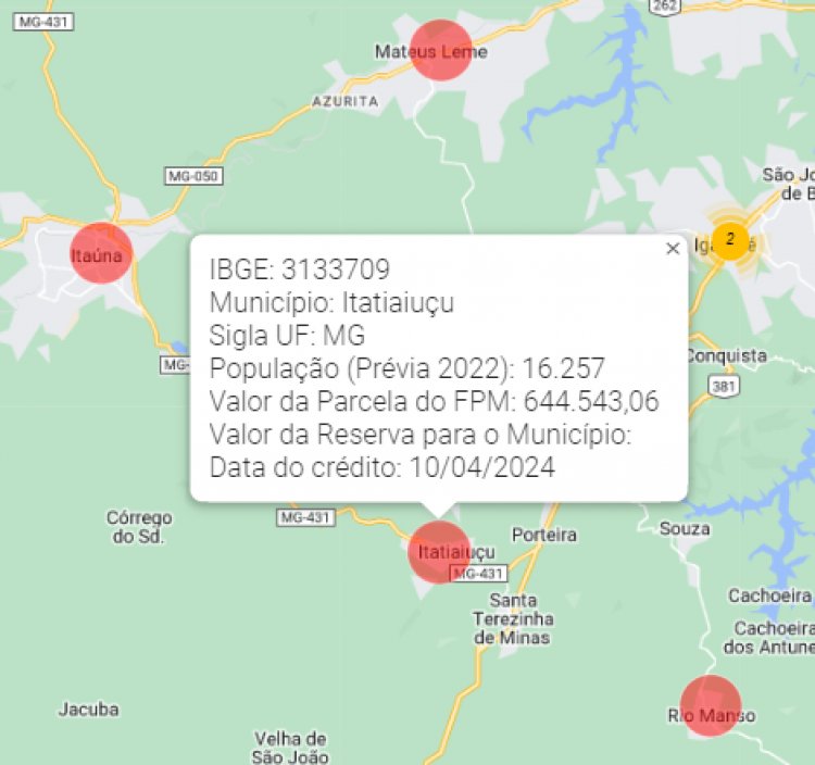 Município recebe repasses de abril