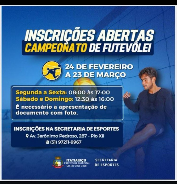 Inscrições abertas para futevôlei