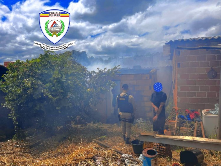 PM apaga fogo em casa com ajuda de vizinhos