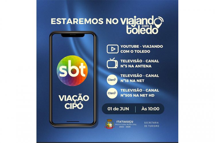DESTAQUE - Itatiaiuçu no programa  Viajando com Toledo