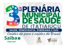 SAÚDE - 3ª Plenária Municipal  acontece na próxima semana