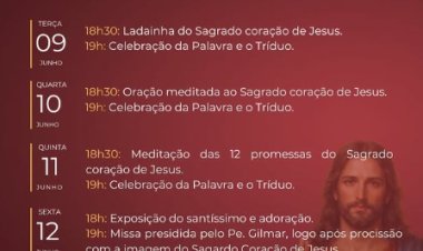 Paróquia inicia Tríduo ao Sagrado Coração de Jesus