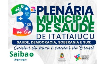 SAÚDE - 3ª Plenária Municipal  acontece na próxima semana