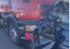 Carro fica destruído e motorista escapa sem ferimentos