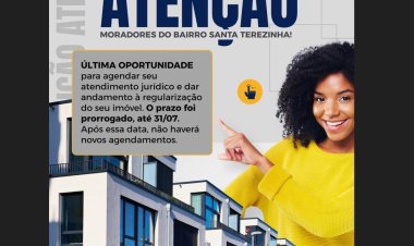 REGULARIZAÇÃO URBANA - Agendamentos  jurídicos até 31 de julho
