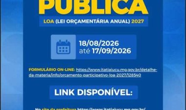 PARTICIPAÇÃO POPULAR - Consulta pública define prioridades do orçamento de 2027