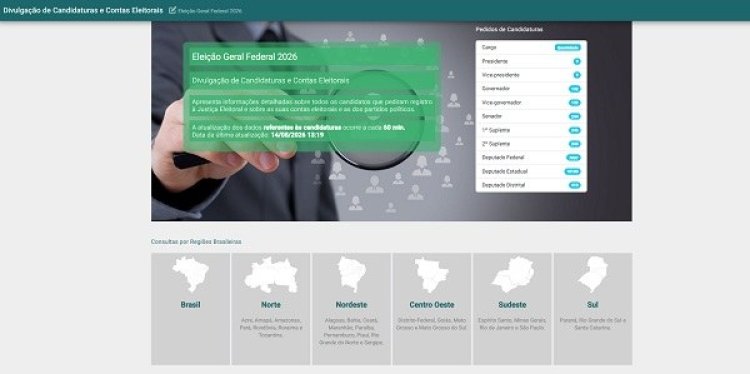 ELEIÇÕES 2026 - DivulgaCandContas permite consultar informações dos candidatos