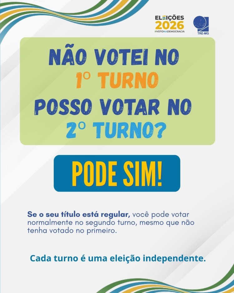 ATENÇÃO - Eleitor que faltou ao primeiro turno pode votar no segundo